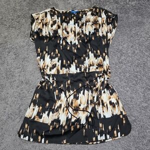 Derek Lam Black and Tan Patterned Dress